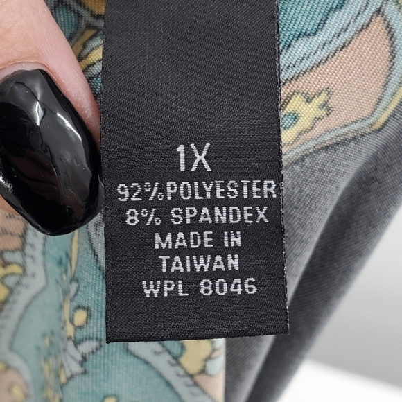 I-N-C International Concepts Woman black and teal tunic top 1X - Picture 4 of 12